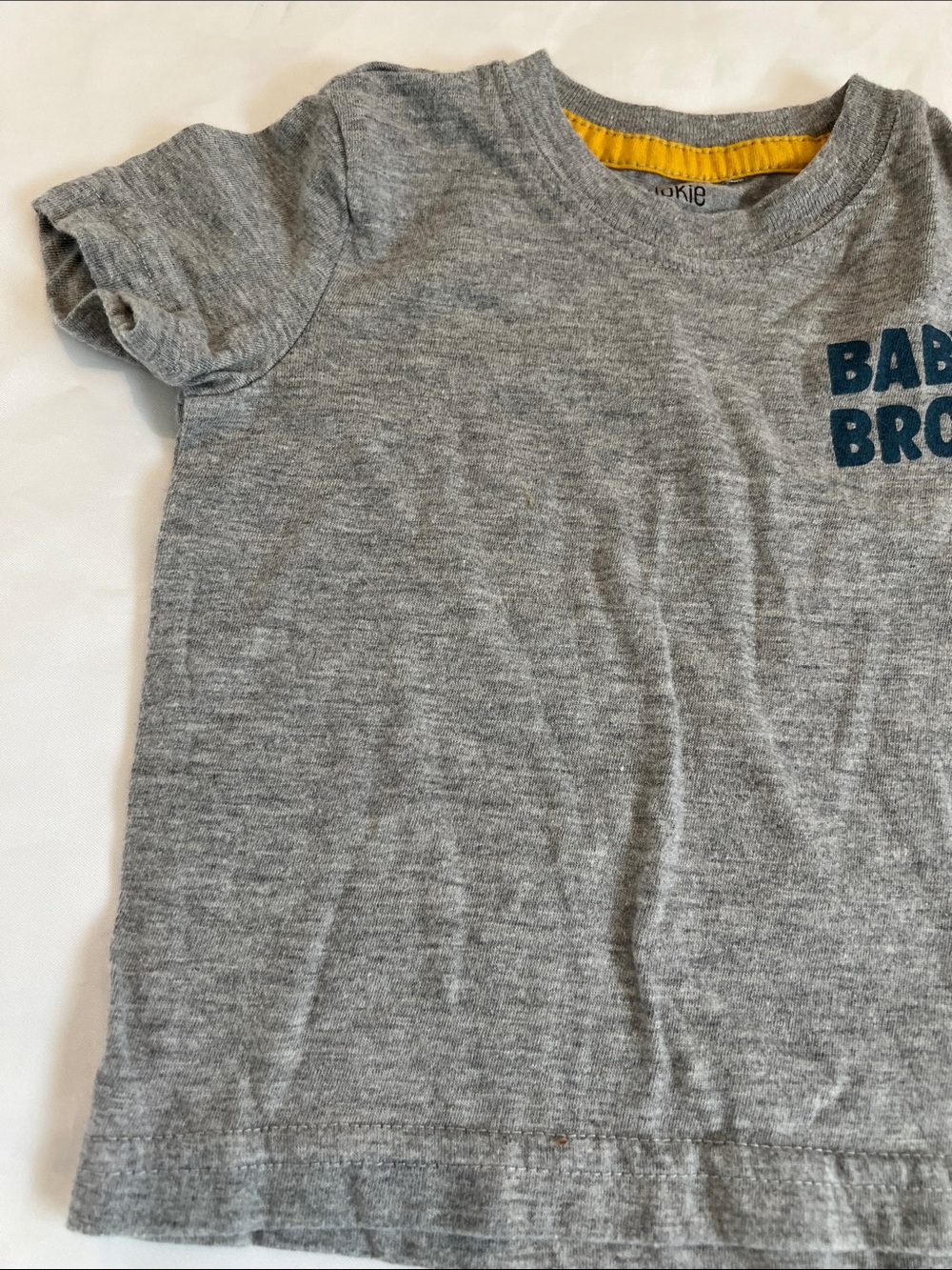 “Bundle 10/$1 okie dokie 9m Baby Bro Grey Short-Sleeve baby boy shirt Tee - Picture 3 of 5